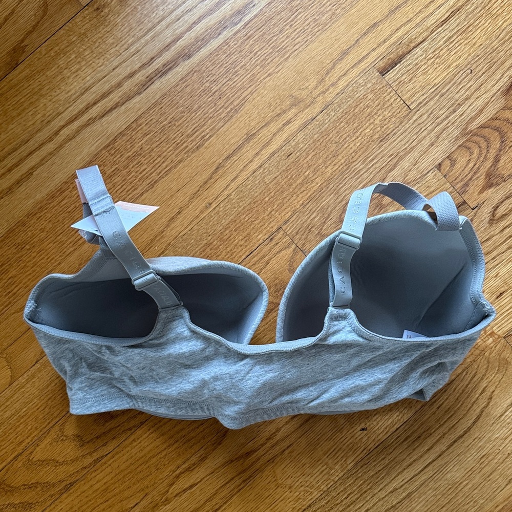 NEW Cacique 40F Boost Plunge Front Closure Grey Knit Bra - Picture 3 of 6